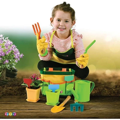 Kids Gardening Tool Set 12 PCS - Kids Gardening Tools With Shovel, Rake, Fork, Trowel, Apron, Gloves Watering Can And Tote Bag - Play22usa 5 Kids Gardening Tool Set 12 PCS - Kids Gardening Tools With Shovel, Rake, Fork, Trowel, Apron, Gloves Watering Can And Tote Bag - Play22usa - Image 3