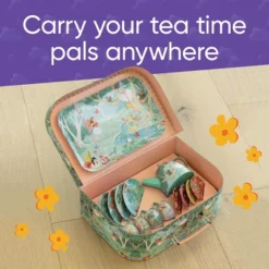 HearthSong 15-Piece Fairy-Themed Tin Tea Set For Kids With Carrying Case 14 HearthSong 15-Piece Fairy-Themed Tin Tea Set For Kids With Carrying Case -Best Toys Store GUEST 049b3230 0e4a 4e6a 80c4 75e6ded8cf27