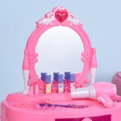 Qaba Children Dressing Table Set Girls Pretend Princess Vanity Table With Music Lightening Pink 11 Qaba Children Dressing Table Set Girls Pretend Princess Vanity Table With Music Lightening Pink -Best Toys Store GUEST 09409a4e 2f43 4194 a047 8e7967676092