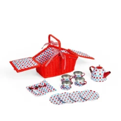 Bigjigs Toys Tin Tea Set And Basket Role Play Toy