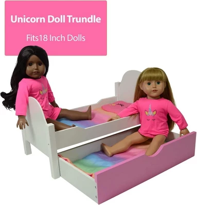 The New York Doll Collection Unicorn Wooden Doll Bed 5 The New York Doll Collection Unicorn Wooden Doll Bed - Image 3