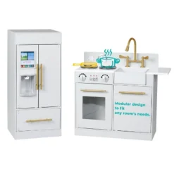 Teamson Kids Little Chef Charlotte Kids Play Kitchen, Wooden Kitchen Playset For Toddlers, White/Gold -Best Toys Store GUEST 11733de0 c18b 4f64 a9e6 38aba10e21b0
