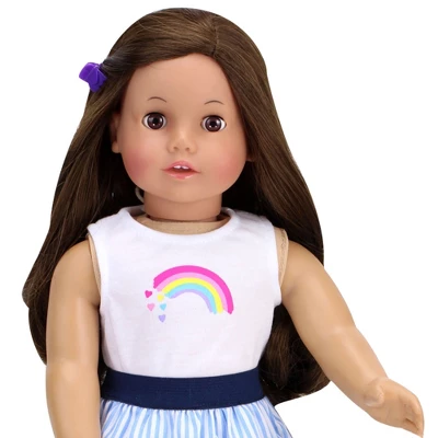 Sophia’s Rainbow Shirt And Striped Skirt For 18" Dolls, Multicolor 5 Sophia’s Rainbow Shirt And Striped Skirt For 18" Dolls, Multicolor - Image 3