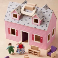 Melissa & Doug Fold And Go Wooden Dollhouse With 2 Dolls And Wooden Furniture -Best Toys Store GUEST 20e80317 1807 46be 9e34 18d17800e4e2