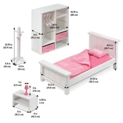 Bedroom Furniture Set For 18" Dolls - White/Pink -Best Toys Store GUEST 26e1c5b7 4ab2 4ad8 9475 e0b6951d58d9