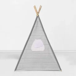 Bacati - Gray Stripes Play Tent For Kids/Toddlers, 100% Cotton Percale Fabric Cover -Best Toys Store GUEST 2925e7d2 818b 48cd 8bfe 08ad0249291e