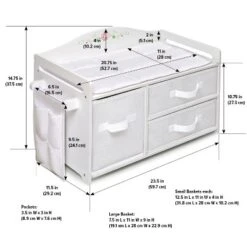 Badger Basket Doll Care Station With Three Baskets And Pocket Organizer - White Rose -Best Toys Store GUEST 2ee873fd e177 484f a0bd d90938fb5402