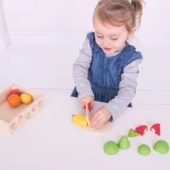 Bigjigs Toys Cutting Fruit Crate Wooden Role Play Toy Set Of 18 -Best Toys Store GUEST 2fff15ca 7854 4044 9172 57d8948ced14