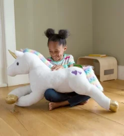Magic Cabin - Razzle The 40"L Jumbo Plush Unicorn With Embroidered Hearts, And Rainbow Tail And Mane -Best Toys Store GUEST 30167344 c75e 47d6 895e 9e610a814eb1