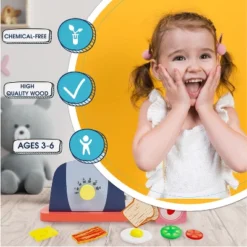 Leo & Friends Wooden Pop Up Toaster Set -Best Toys Store GUEST 345a81c8 96ea 4b4d 8c7c a78ee300c346