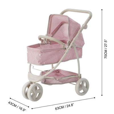 Olivia's Little World 2 In 1 Baby Doll Stroller Pram Foldable Pink/Grey OL-00009 10 Olivia's Little World 2 In 1 Baby Doll Stroller Pram Foldable Pink/Grey OL-00009 - Image 8
