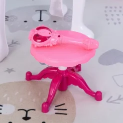 Qaba Infrared Remote Control Kids Dress-up Vanity Table Chair Girls Pretend Dressing Table Set With Music And Lightening Cosmetic Mirror Hair Dryer -Best Toys Store GUEST 3b645423 4d69 4483 9ad8 7a3897903a32