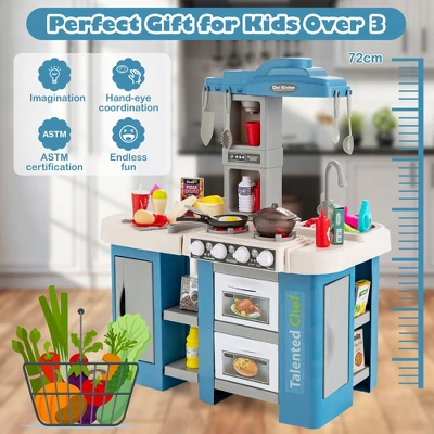Costway Play Kitchen Set 67 PCS Kitchen Toy For Kids W/Food &Realistic Lights & Sounds 9 Costway Play Kitchen Set 67 PCS Kitchen Toy For Kids W/Food &Realistic Lights & Sounds - Image 7