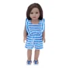 Sophia’s Stripe Romper And Sandals For 18" Dolls, Blue/White
