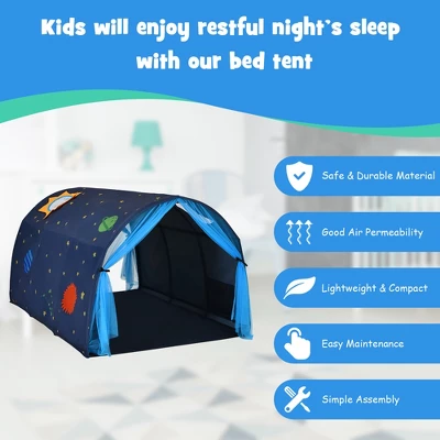 Costway Kids Bed Tent Play Tent Portable Playhouse Twin Sleeping W/Carry Bag Pink/Purple/Blue 11 Costway Kids Bed Tent Play Tent Portable Playhouse Twin Sleeping W/Carry Bag Pink/Purple/Blue - Image 9