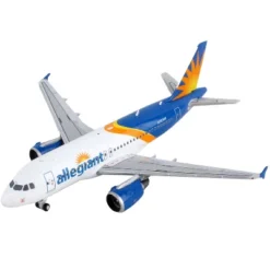Best Toys Store 11 Airbus A319 Commercial Aircraft "Allegiant Air" White And Blue With Graphics 1/400 Diecast Model Airplane By GeminiJets