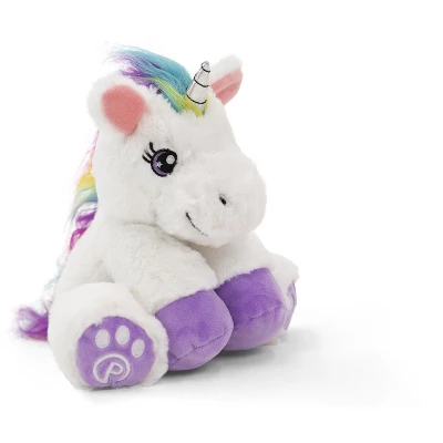 Plushible 10" White Stuffed Unicorn Plush Animal With Rainbow Hair 4 Plushible 10" White Stuffed Unicorn Plush Animal With Rainbow Hair - Image 2