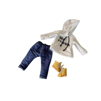 Our Brown Boy Joy Original My Friend White Hoodie Baby Doll 3 6 Our Brown Boy Joy Original My Friend White Hoodie Baby Doll 3 - Image 4