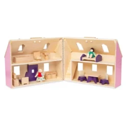 Melissa & Doug Fold And Go Wooden Dollhouse With 2 Dolls And Wooden Furniture -Best Toys Store GUEST 68483091 7716 494e a946 b404f96d2681