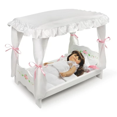Badger Basket White Rose Doll Canopy Bed 5 Badger Basket White Rose Doll Canopy Bed - Image 3