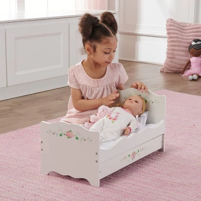 Badger Basket White Rose Doll Bed With Trundle 4 Badger Basket White Rose Doll Bed With Trundle - Image 2
