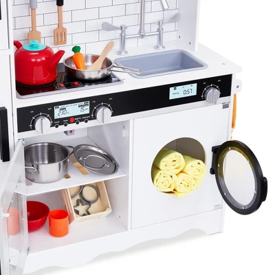 Lil Jumbl Play Kitchen Set For Kids, Toddler Kitchen Playset - White 6 Lil Jumbl Play Kitchen Set For Kids, Toddler Kitchen Playset - White - Image 4