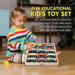 Leo & Friends 12-Piece Wooden Train Set -Best Toys Store GUEST 87a92338 daa9 4bd6 9b54 fce85b36fc99