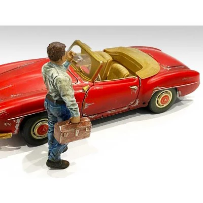 Auto Mechanic Chain Smoker Larry Figurine For 1/24 Scale Models By American Diorama 4 Auto Mechanic Chain Smoker Larry Figurine For 1/24 Scale Models By American Diorama - Image 2