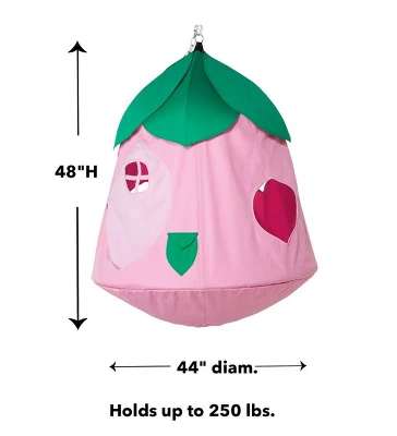 HearthSong Cozy Posy HugglePod HangOut Indoor/Outdoor Flower Hanging Tent With LED Flower Lights And Cushion 4 HearthSong Cozy Posy HugglePod HangOut Indoor/Outdoor Flower Hanging Tent With LED Flower Lights And Cushion - Image 2