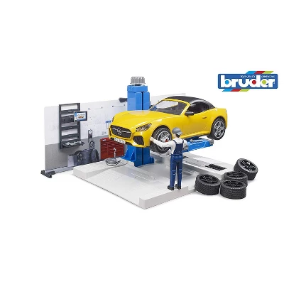 Bruder Bworld Car Service Repair Shop Set 5 Bruder Bworld Car Service Repair Shop Set - Image 3