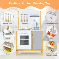 Costway Kids Play Kitchen Set Toddler Pretend Cooking Set W/ Cabinet&Accessories -Best Toys Store GUEST 948f4a81 c8d4 471e aac9 5ef6e62d7c22