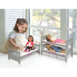 Badger Basket 1-2-3 Convertible Doll Bunk Bed With Baskets And Free Personalization Kit - Executive Gray -Best Toys Store GUEST 972f35d6 889e 446a b442 95dc0d51f841