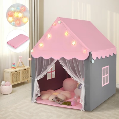 Costway Kids Playhouse Tent Large Castle Fairy Tent Gift W/Star Lights Mat 13 Costway Kids Playhouse Tent Large Castle Fairy Tent Gift W/Star Lights Mat - Image 11