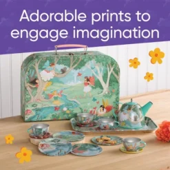 HearthSong 15-Piece Fairy-Themed Tin Tea Set For Kids With Carrying Case 12 HearthSong 15-Piece Fairy-Themed Tin Tea Set For Kids With Carrying Case -Best Toys Store GUEST a15eefb2 b672 41d8 b163 f23c78afa599