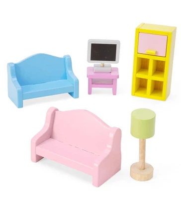 HearthSong 35-Piece Dollhouse Furniture For Kids 6 HearthSong 35-Piece Dollhouse Furniture For Kids - Image 4