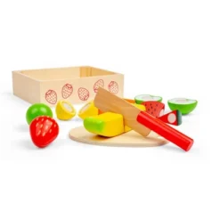 Bigjigs Toys Cutting Fruit Crate Wooden Role Play Toy Set Of 18 -Best Toys Store GUEST a363f6f2 b95a 457f 95ae 885d8e2670f2