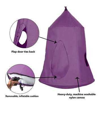HearthSong HugglePod HangOut Nylon Hanging Tent And Family HangOut Steel Stand Set 4 HearthSong HugglePod HangOut Nylon Hanging Tent And Family HangOut Steel Stand Set - Image 2
