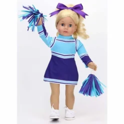 Sophia's - 18" Doll - Cheerleader Dress, Pom-pom & Hair Bow Set - Aqua/Purple -Best Toys Store GUEST aa44c847 1caf 48f9 8500 d833caf37527