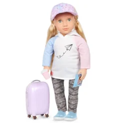 Our Generation Ari With Rolling Luggage & Accessories 18" Travel Doll