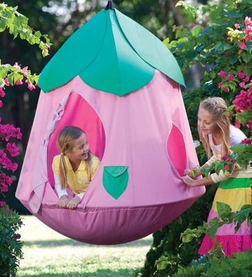 HearthSong Cozy Posy HugglePod HangOut Indoor/Outdoor Flower Hanging Tent With LED Flower Lights And Cushion 3 HearthSong Cozy Posy HugglePod HangOut Indoor/Outdoor Flower Hanging Tent With LED Flower Lights And Cushion