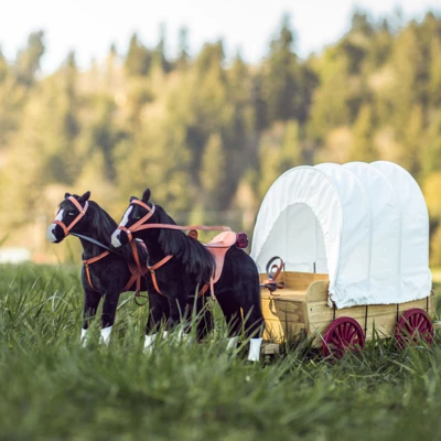 The Queen's Treasures 18 In Doll Covered Prairie Wagon/Sleigh And 2 Horses 4 The Queen's Treasures 18 In Doll Covered Prairie Wagon/Sleigh And 2 Horses - Image 2