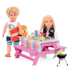 Our Generation Picnic Table Set With Play Food Accessories For 18" Dolls - Pink -Best Toys Store GUEST b4549486 2b4e 4d85 bbc0 10cf5f5d0018