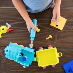 Educational Insights Design & Drill Train With Electric Drill Toy, 30 Pieces, STEM Toy, Ages 3+