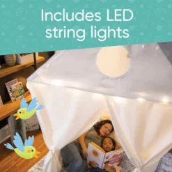 Hearthsong Cozy Cottage Bed Canopy With LED Lights Designed For Twin Or Queen-Sized Bed - Gray 12 Hearthsong Cozy Cottage Bed Canopy With LED Lights Designed For Twin Or Queen-Sized Bed - Gray -Best Toys Store GUEST b4ce2d23 2114 4415 ae65 0dcf1a7bf8ad