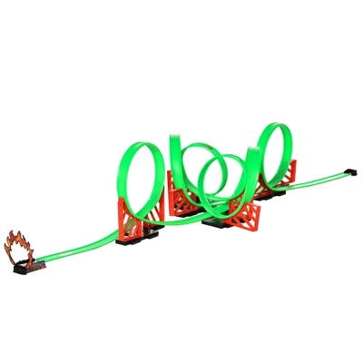 Qaba Race Track Set Track Builder Loop Kit Criss Cross Track Set Starter Kit With Pull-back Cars For 3-6 Years Old Boys And Girls Green 5 Qaba Race Track Set Track Builder Loop Kit Criss Cross Track Set Starter Kit With Pull-back Cars For 3-6 Years Old Boys And Girls Green - Image 3