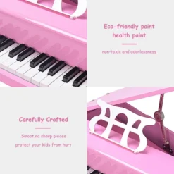 30 Key Childs Toy Grand Baby Piano W/ Kids Bench Wood Pink -Best Toys Store GUEST be00ce5a ae56 4e71 bf05 d3947b454736