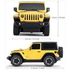 Link Ready! Set! Go! 1:24 Scale Remote Control Jeep Wrangler Toy Vehicle For Kids And Adults - Yellow