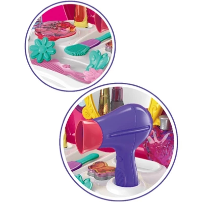 Link Worldwide Deluxe 21pc Princess Cosmetic Toy Beauty Dressup Playset Pretend Play Toy Set - Pink 5 Link Worldwide Deluxe 21pc Princess Cosmetic Toy Beauty Dressup Playset Pretend Play Toy Set - Pink - Image 3