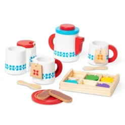 Melissa & Doug 22-Piece Steep And Serve Wooden Tea Set - Play Food And Kitchen Accessories -Best Toys Store GUEST c784b287 4e55 4eec 8669 1f8cf2bd478d
