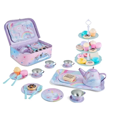 Jewelkeeper Tea Party Set For Little Girls With Tin Tea Set + Food & Carrying Case, Cat Design, 42 Piece 8 Jewelkeeper Tea Party Set For Little Girls With Tin Tea Set + Food & Carrying Case, Cat Design, 42 Piece - Image 6